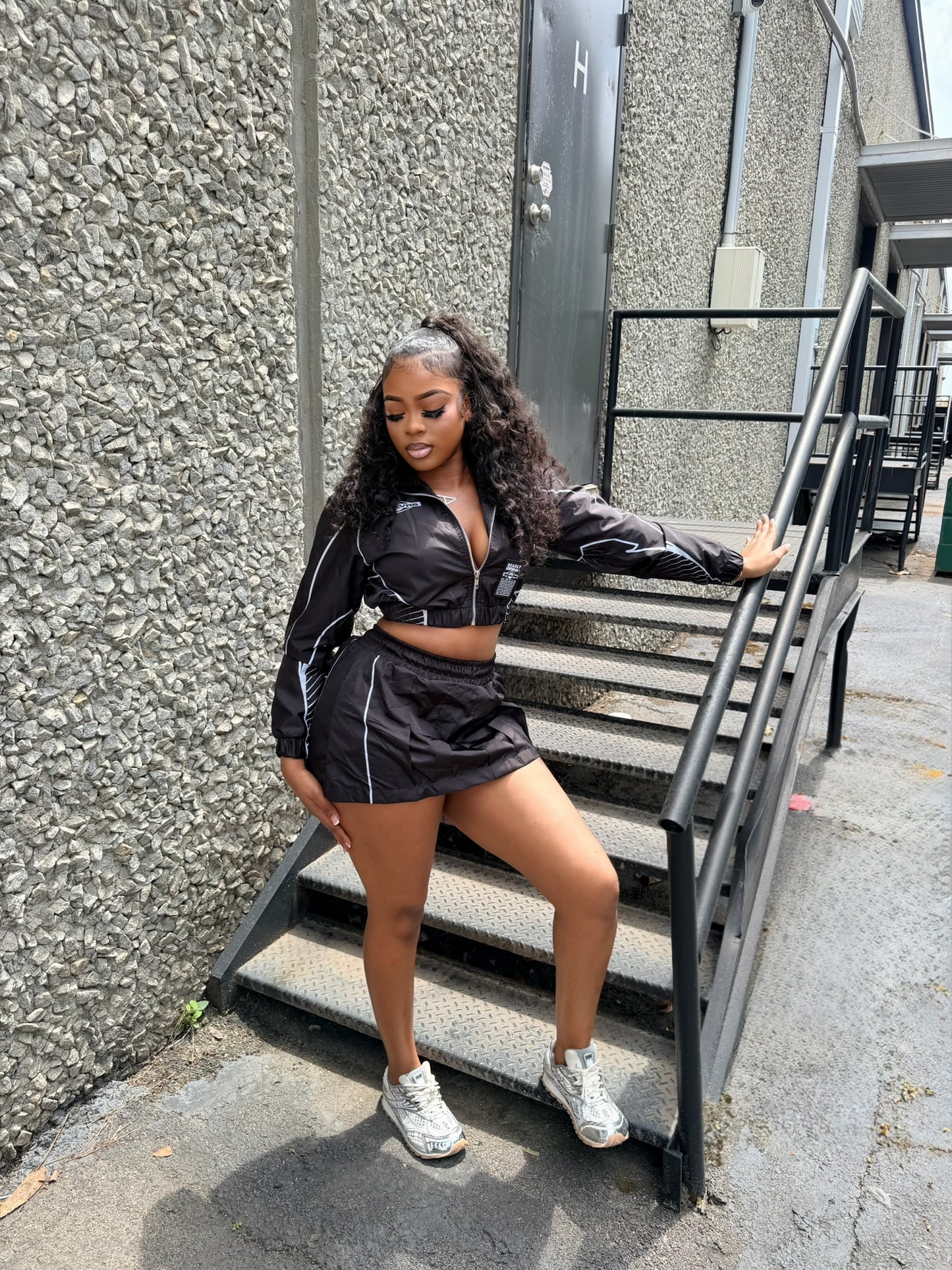 Black Racer Girl Set