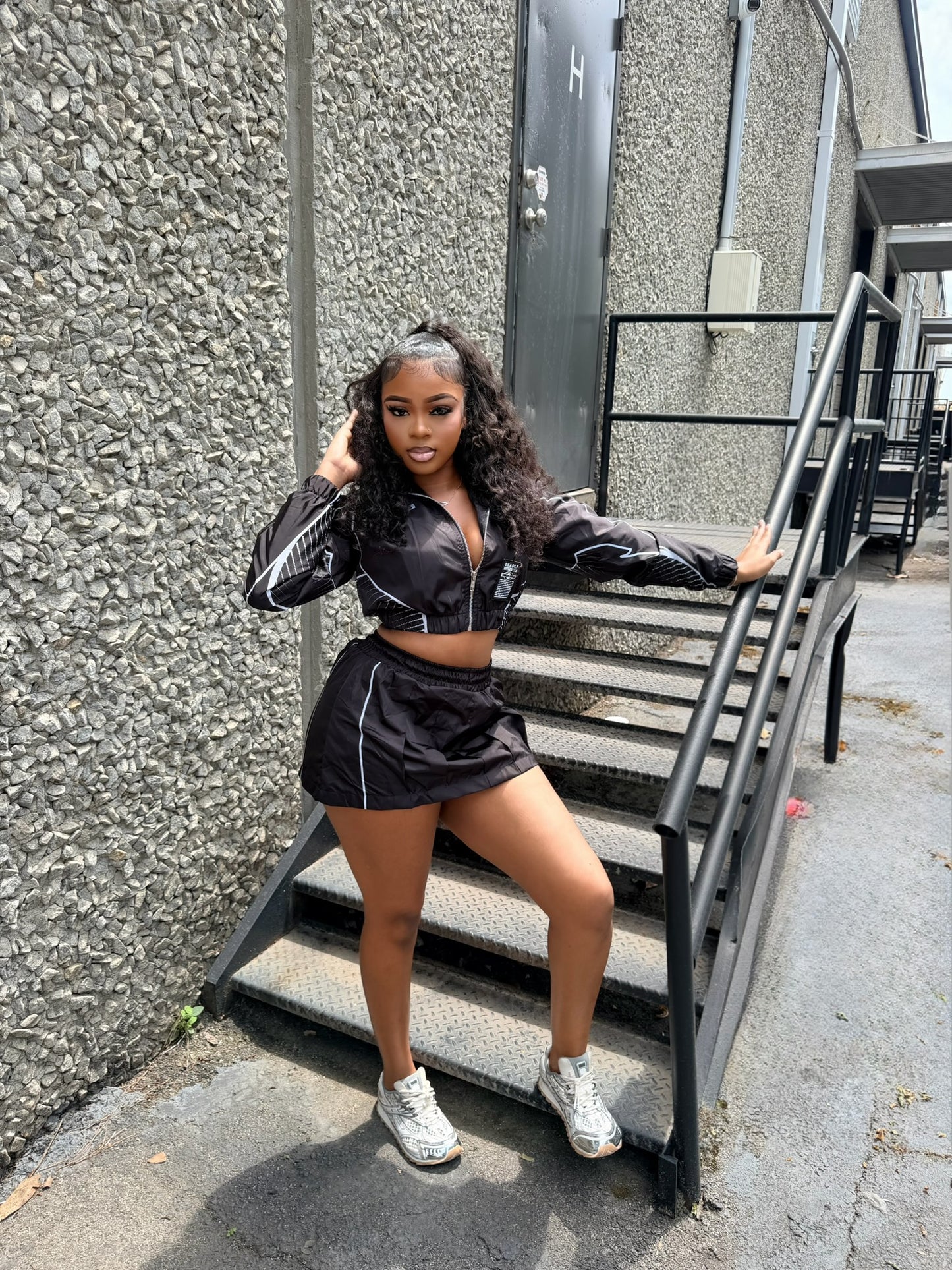 Black Racer Girl Set